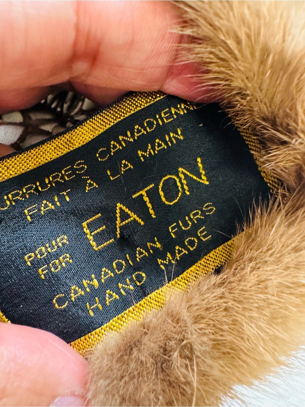 Eaton Natural Brown Fur Hat with Gold-Trim Label - Picture 5 of 8